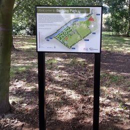 Fusilier entrance park map sign
