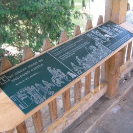 Etched zinc interpretation panel