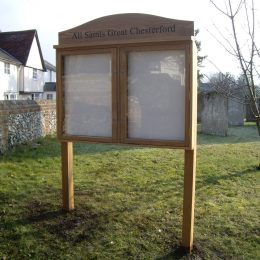 Oak notice board - freestanding