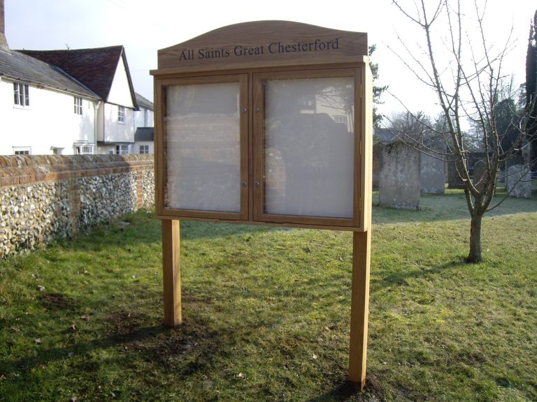 Oak notice board – freestanding