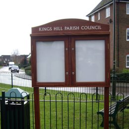Freestanding notice board hardwood