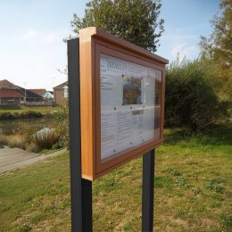 Freestanding notice board recycled plastic