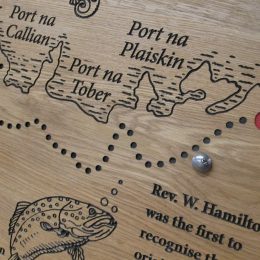Interpretive bench routed design detail