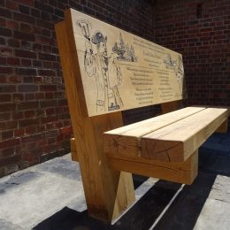Memorial commemorative bench wooden