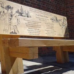 Memorial wooden commemorative bench