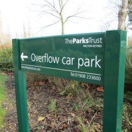 Milton Keynes badging car park sign