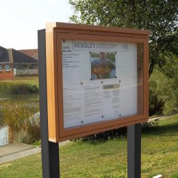 Recycled plastic notice board - freestanding