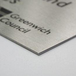 Stainless steel etched plaque