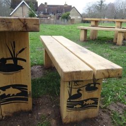 Verdyn wooden picnic bench routed