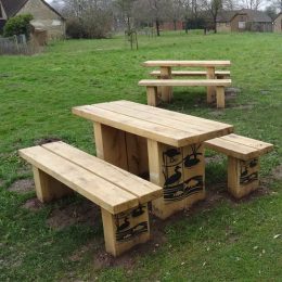 Verdyn wooden picnic benches