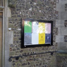 Wallmounting metal notice information board