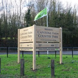 Woodsman entrance country park sign