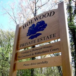 Woodsman entrance display sign
