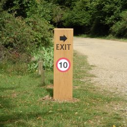 Woodsman speed warning restriction sign