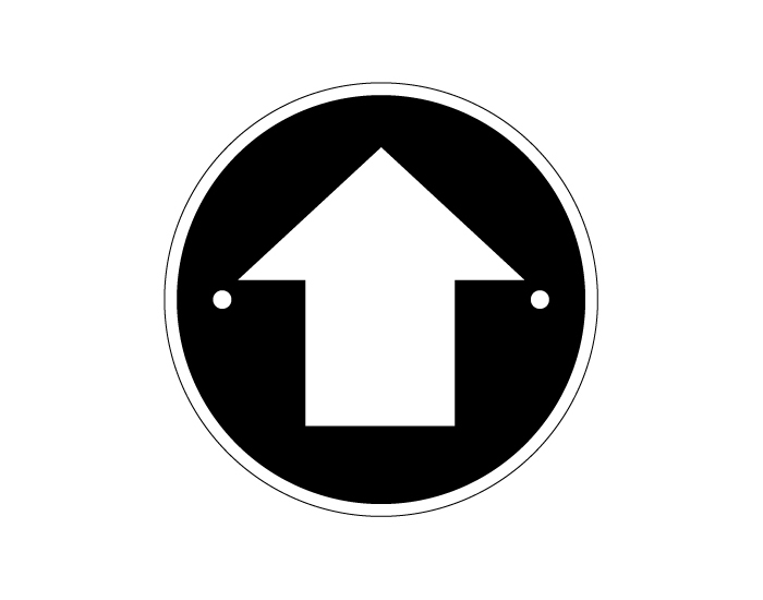 Black arrow waymarking disc
