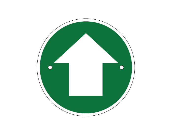Green arrow waymarking disc