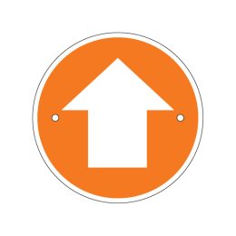Orange arrow waymarking disc