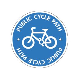 Public cycle path bicycle waymarking disc