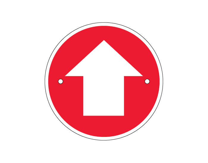 Red arrow waymarking disc