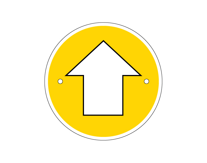 Yellow arrow waymarking disc