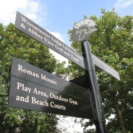 Contemporary fingerpost close up