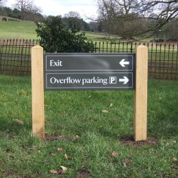 Grenadier directional sign oak