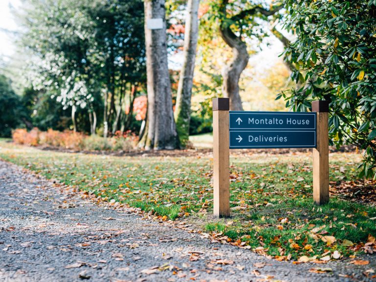 Grenadier visitor directional sign