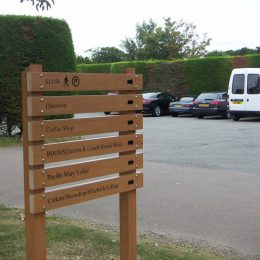 Ladder sign directional recycled plastic