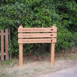 Ladder sign timber effect recycled plastic