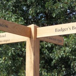 Rustic oak directional fingerpost