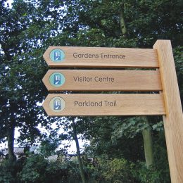 Rustic oak fingerpost directions