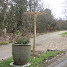 Rustic oak visitor fingerpost