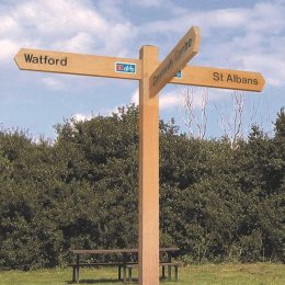 Rustic wooden fingerpost