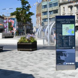 Enigma city directional map monolith sign