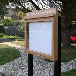 Freestanding recycled noticeboard