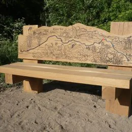 Interpretive bench detail custom