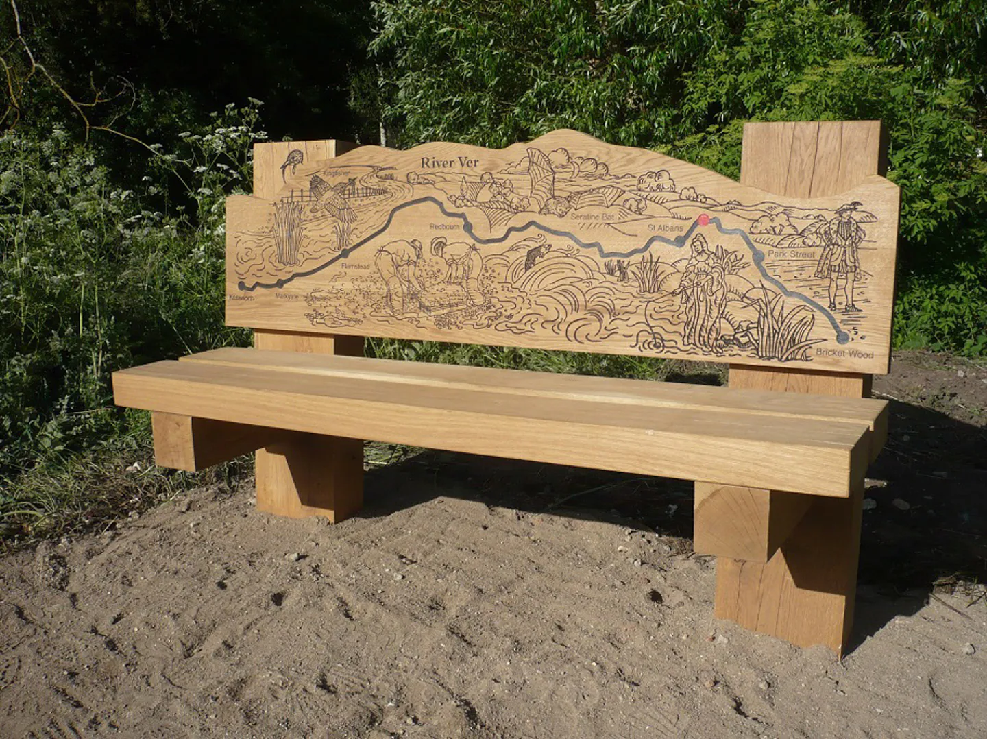 Interpretive bench detail custom
