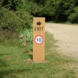 Woodsman speed warning restriction sign