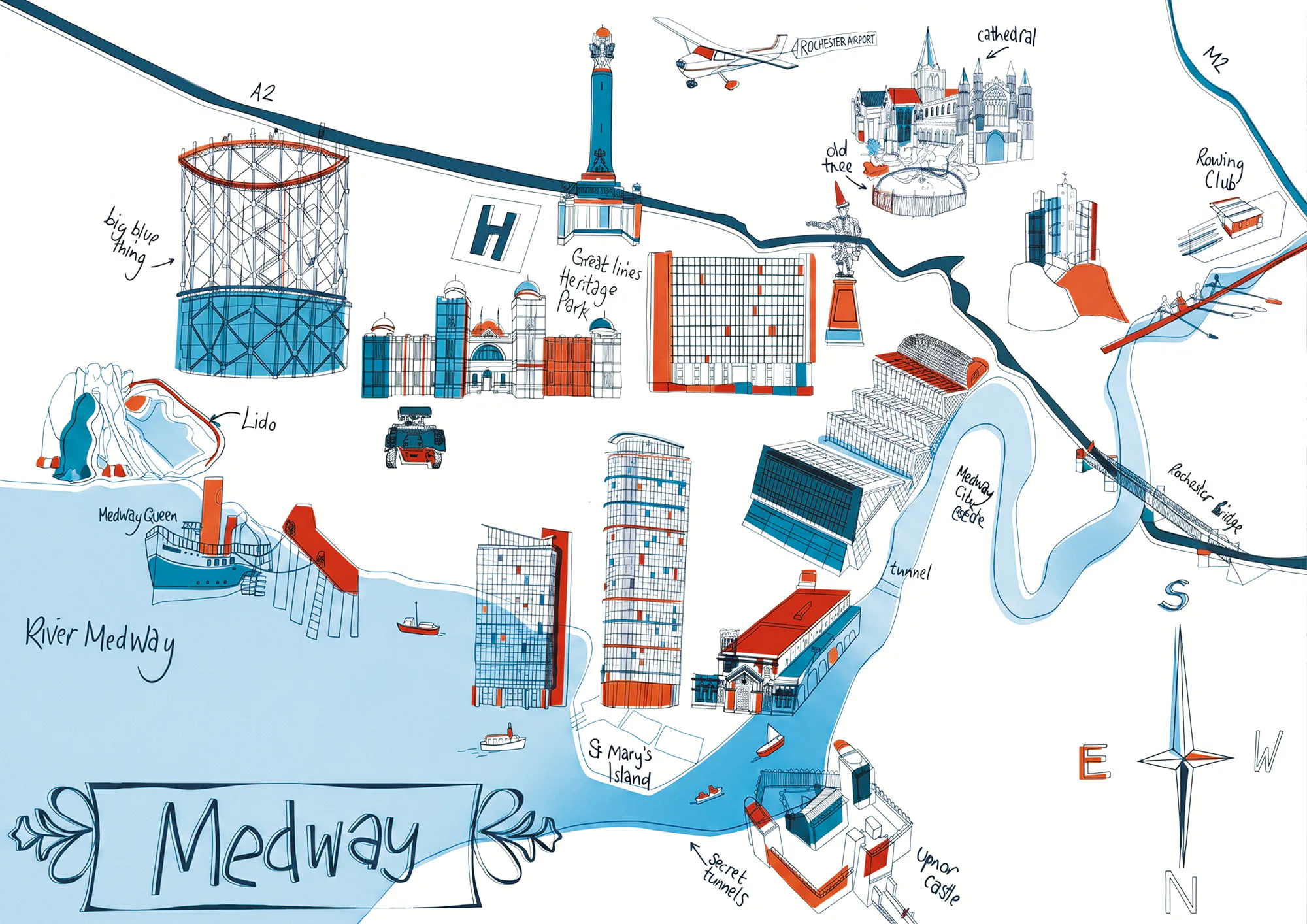 Creative mapping city illustration