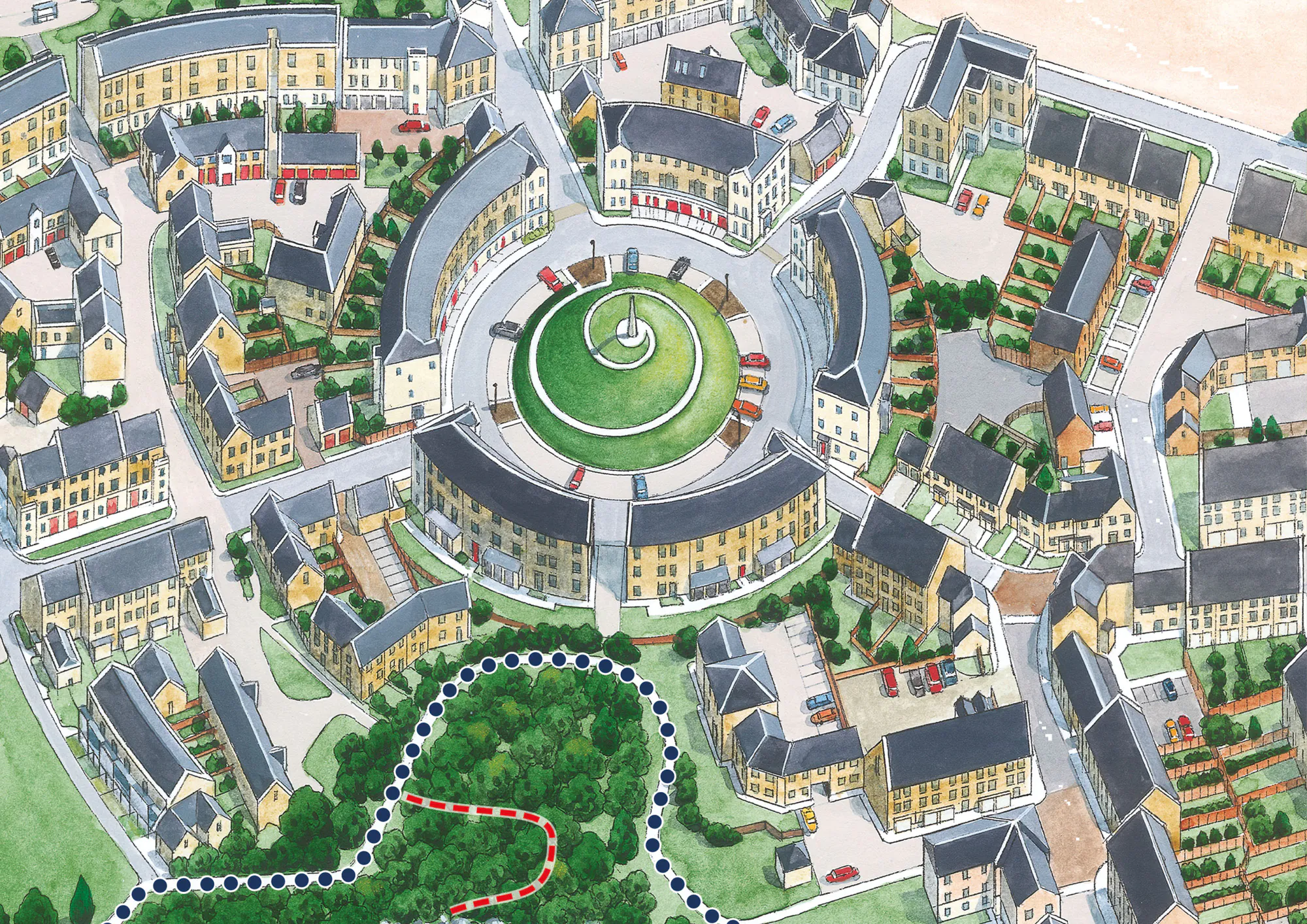 Creative mapping detailed watercolour