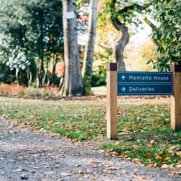 Grenadier visitor directional sign