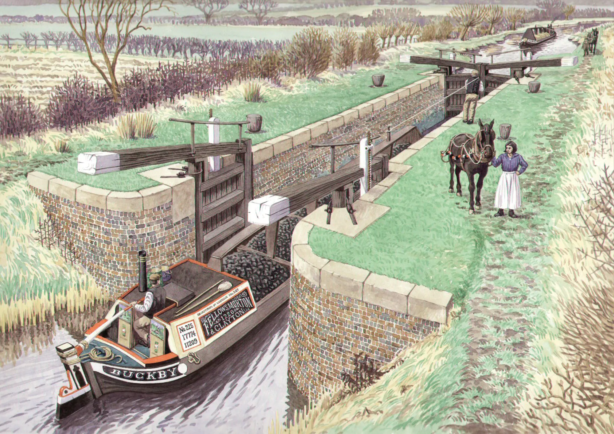 Illustration images canal painting