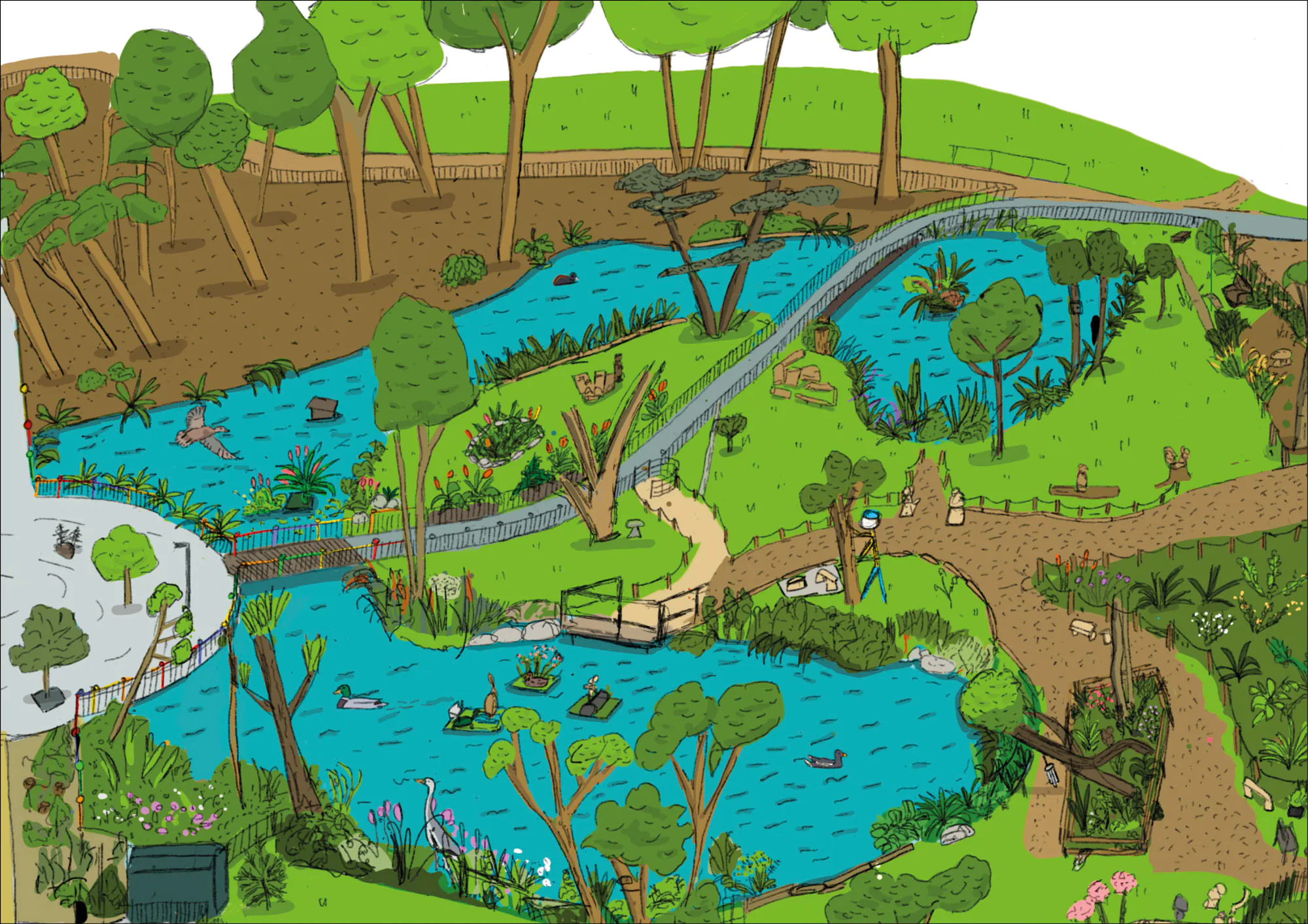 Illustration image garden painting
